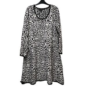 Derek Heart Leopard Print Knit Sweater Dress Size 2X